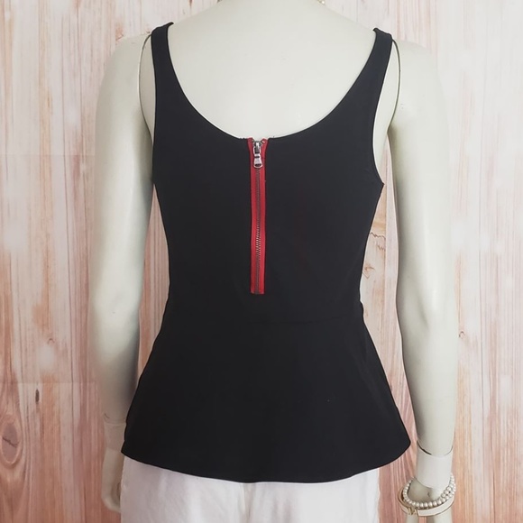 EXPRESS BLACK PEPLUM SLEEVELESS TOP SMALL - Picture 1 of 6